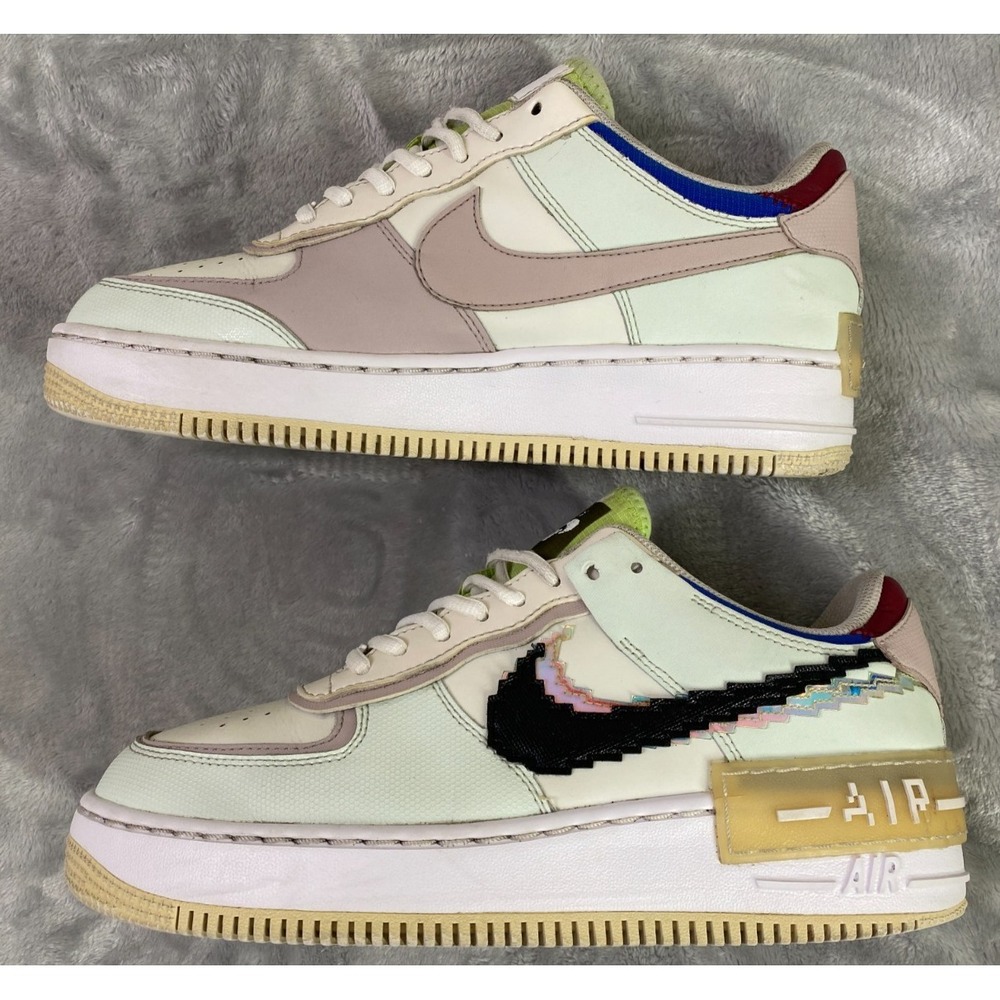Nike Air Force 1 Shadow SE Pixel Swoosh Women 10 Barely Green CV8480-300 Sneaker
